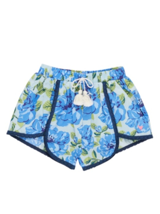 Pink Chicken Other - Pink Chicken Girls Blue Peonies Floral Cotton Millie Shorts